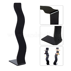 プラスチック製ヘアクリップディスプレイ  ジュエリーディスプレイ用  波形  ブラック  6x3.8x23.5cm&nbsp;AJEW-WH00245-25A