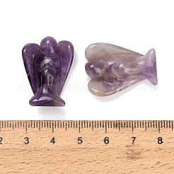 天然アメジストの宝石を彫刻した天使の置物  自宅オフィスのデスクトップの風水の装飾品  11~11.5x22~22.5x28~28.5mm&nbsp;GG-CBA8396-A09