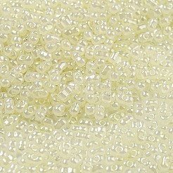 セイロンガラスシードビーズ  ピーナッツ  レモンシフォン  4~4.5x2~2.5x2~2.5mm  穴：0.8~0.9mm  約10000個/ポンド&nbsp;SEED-K009-02B-38