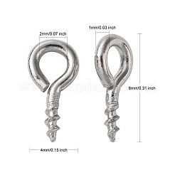 変色防止304ステンレススチール製スクリューアイピンペグベイル  片穴パーツ用  ステンレス鋼色  8x4x1mm  穴：2mm&nbsp;STAS-K171-52P-8x4mm