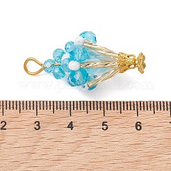 ガラスチャーム  アイスクリームチャーム  合金と鉄のパーツと  多面カット  ミックスカラー  35.5x18mm  穴：4.5mm&nbsp;PALLOY-MZ01302