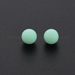 不透明なアクリルビーズ  艶消し  穴がない  ラウンド  アクアマリン  6mm  約3900個/500g&nbsp;PAB702Y-B01-06