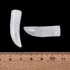 天然石クオーツクリスタルペンダント  ロッククリスタルの牛の角のチャーム  35~38x10~14x10~11mm  穴：1.2~1.5mm&nbsp;G-Q602-10K