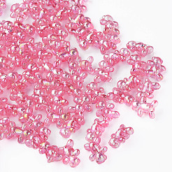 透明なアクリルビーズ  ABカラーメッキ  クマ  ミックスカラー  16x13x8.5mm  穴：2mm&nbsp;X1-MACR-S154-127-C
