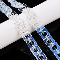 オパールビーズ連売り  中空の四角  10x10x3~4mm  穴：1mm  約20個/連  8.07インチ（20.5cm）&nbsp;G-N342-98