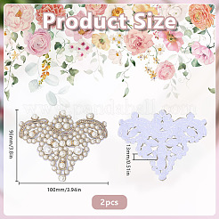 ABSイミテーションパール＆ビーズ刺繍アップリケパッチ  ホワイト  96x10x13mm&nbsp;DIY-WH0780-11
