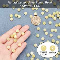 天然レモンジェイドラウンドビーズ連売り  8~8.5mm  穴：1mm  約47個/連  15.5インチ  1連 /箱&nbsp;G-AR0002-75