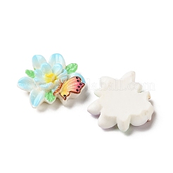 樹脂カボション  蜂と花  ミックスカラー  25x27x6mm&nbsp;CRES-D323-06