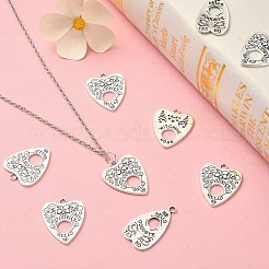 30pcs3スタイルチベットスタイルアロイペンダント  ハートの言葉「こんにちは」「さようなら」「魔女の時間」  アンティークシルバー  27.5~32x18~23x1.4mm  穴：2.4mm  10個/スタイル&nbsp;TIBEP-CJ0003-12