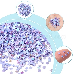 輝くネイルアートグリッター 90g  マニキュアスパンコール  キラキラネイルスパンコール  スター  ライラック  2.5x2.5x0.3mm&nbsp;MRMJ-FS0001-04B