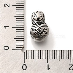 304ステンレススチールヨーロピアンビーズ  大穴ビーズ  人形  アンティークシルバー  13x8x9.5mm  穴：5mm&nbsp;STAS-G350-05AS
