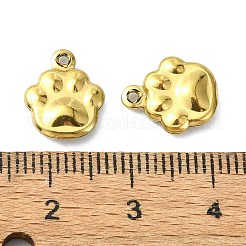 イオンプレーティング（IP）304ステンレススチールチャーム  足のプリントのチャーム  18KGP本金メッキ  12x10x3mm  穴：1mm&nbsp;STAS-L024-013G