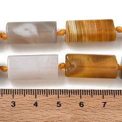 天然石ボツワナアゲートビーズ連売り  多面カット  コラム  22~23x11~11.5x10~10.5mm  穴：1.2mm  約16個/連  16.02~16.10''（40.7~40.9センチメートル）&nbsp;GG-CBA086A-03A-05