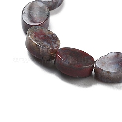 天然染色・加熱インディアンアゲートビーズ連売り  オーバル  14x10x5mm  穴：0.5mm  約28個/連  15.55''（39.5センチメートル）&nbsp;G-P559-B27-01