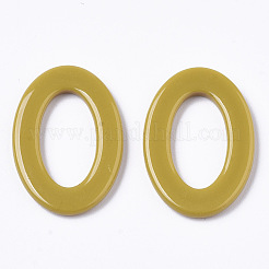 セルロースアセテート（樹脂）リンクリング  オーバル  ダークカーキ  23x16x2mm  内径：15x8mm&nbsp;LS-KY-S158-A62-03
