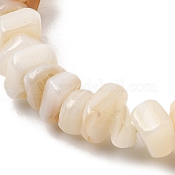天然淡水シェルビーズ連売り  ナゲット  貝殻色  4~11x4.5~6x1~5mm  穴：1mm  15.43~15.67''（39.2~39.8センチメートル）&nbsp;SHEL-B003-03