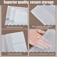 旅行用ノート用の長方形PVC収納バッグ  透明  22.6x22x0.05~0.6cm&nbsp;LS-OFST-WH0899-019A