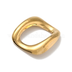 304ステンレススチールリンクリング  菱形  ゴールドカラー  29x29x4mm  内径：19x13mm&nbsp;STAS-L301-06G