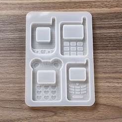 電話 diy シリコーン流砂金型  レジン型  UVレジン用  エポキシ樹脂ジュエリー作り  クマの柄  160x110x11mm  内径：36~44x63~69mm&nbsp;DIY-G079-06B