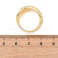 真鍮製マイクロペーブクリアキュービックジルコニアフィンガー指輪  ゴールドカラー  16.5mm  内径：17mm&nbsp;RJEW-D349-02D-G