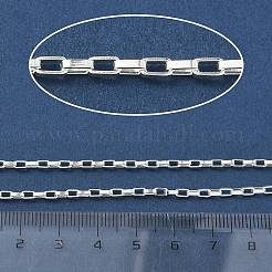 304ステンレススチールベネチアンチェーン  溶接されていない  スプールで  銀  4x2x1mm&nbsp;CHS-L014-09S