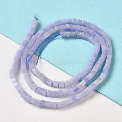合成ブルーレースアゲートビーズ連売り  キューブ  染め＆加熱  2~2.5x2.5~3.5x2.5~3mm  穴：0.4mm  約157~165個/連  14.96~15.75''（38~40センチメートル）&nbsp;G-B064-A23