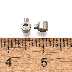 304ステンレススチールクリンプビーズ  緩いスペーサービーズ  ロンデル  ステンレス鋼色  4x3x2.5mm  穴：1mm&nbsp;STAS-L216-51P-01