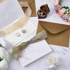 2色の紙製結婚誓約カード2枚  ポリエステルリボンと封筒付き  新郎新婦のパーティー用品  ミックスカラー  131x180x0.2mm  1pc /カラー&nbsp;AJEW-GF0012-70