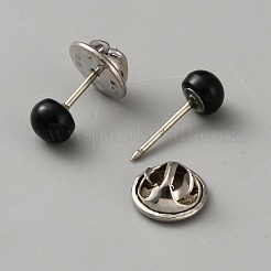 鉄のカーテンタイバックル  ABSプラスチックイミテーションパール付き  ブラック  19.5x7mm&nbsp;AJEW-WH20018-263B