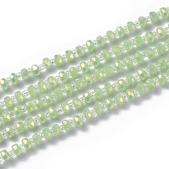 電気メッキガラスビーズセット  ファセットロンデル  フル虹メッキ  ミックスカラー  4x3mm  穴：0.8mm  25.20~25.59インチ（64~65cm）&nbsp;EGLA-J147-A-FRA
