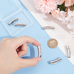 6個のコラム304ステンレススチールバヨネットネックレス留め金  ステンレス鋼色  30x9x8mm  穴：6mm  6個/箱&nbsp;STAS-UN0059-09