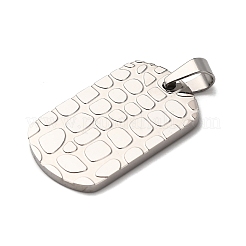 304ステンレスペンダント  長方形のチャーム  ステンレス鋼色  35x22x2.5mm  穴：7x5mm&nbsp;STAS-F323-04P