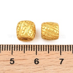 真鍮ビーズ  テクスチャードバレル  マットゴールドカラー  7.5x7mm  穴：1.8mm&nbsp;KK-A292-05A-MG
