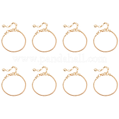 真鍮製ラウンドスネークチェーンブレスレット 8個 男性用 女性用  ゴールドカラー  7-1/8インチ（18.2cm）&nbsp;BJEW-PH0004-28