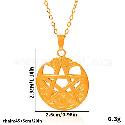 304ステンレススチール製五芒星ペンダントネックレス（女性用）  18KGP本金メッキ  17.72インチ（45cm）&nbsp;ZN0791-2
