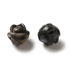 天然の藍石彫刻の花が散りばめられたビーズ  ローズ  8.5~10x10x10.5mm  穴：1mm&nbsp;G-O156-B-30