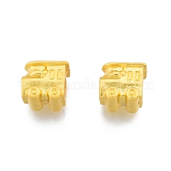 合金ヨーロピアンビーズ  大穴ビーズ  列車  マットゴールドカラー  10x10.5x8.5mm  穴：4.5mm&nbsp;FIND-A017-40MG