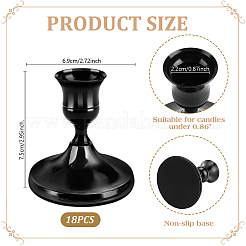アルミ＆鉄製キャンドルホルダー18個  ワイングラス型  ブラック  69x75mm  内径：22mm&nbsp;AJEW-WA0004-85B