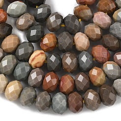 天然アラシャン瑪瑙ビーズ連売り  多面カット  ロンデル  5.5~6.5x4.5mm  穴：1mm  約91~94個/連  15.35''（39cm）〜15.43''（39.2cm）&nbsp;G-D344-A16