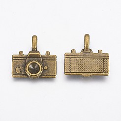 合金のチベット風チャーム  カドミウムフリー＆鉛フリー  カメラ  アンティークブロンズ  22x20x4mm  穴：3mm&nbsp;LS-TIBEB-A8551-AB-LF
