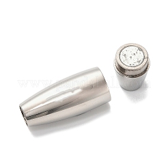 304ステンレススチール製マグネット留め具  コラム  ステンレス鋼色  30x10x10mm  穴：5mm&nbsp;STAS-K296-02B-P