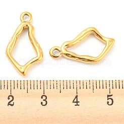304ステンレスペンダント  ティアドロップチャーム  18KGP本金メッキ  21x12x2.5mm  穴：1.8mm&nbsp;STAS-I202-22G