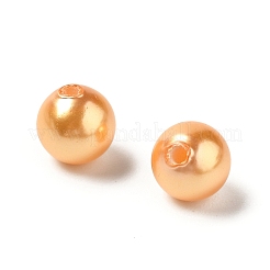 シェルパールビーズ  片穴ビーズ  洗練された  ラウンド  オレンジ  6mm  穴：1mm&nbsp;BSHE-L042-B04-01