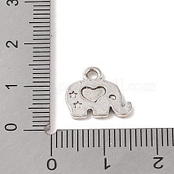 チベット風合金チャーム  カドミウムフリー＆鉛フリー  象  アンティークシルバー  11.5x12.5x1mm  穴：1.8mm&nbsp;TIBE-Q090-16AS