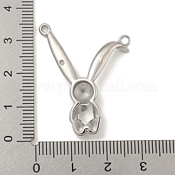 変色しない304ステンレススチールペンダント  うさぎチャーム  ステンレス鋼色  31.5x26.5x4mm  穴：1.8mm&nbsp;STAS-P356-20P