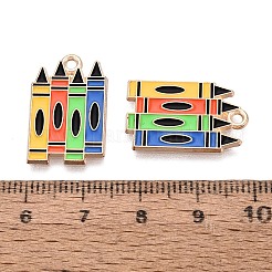 合金エナメルチャーム  クレヨンチャーム  ライトゴールド  カラフル  22x14x1mm  穴：1.6mm&nbsp;ENAM-Q004-01KCG-27