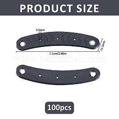 プラスチックマスクのパーツ  オーバル  ブラック  71x11.5x3mm  穴：3.5mm&nbsp;DIY-WH0622-760