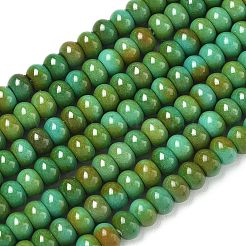 染色された合成マグネサイトビーズの連  滑らかなロンデル  シーグリーン  6x4mm  穴：1.2mm  約86個/連  14.76''（37.5センチメートル）&nbsp;GG-CBA3F2C-C01