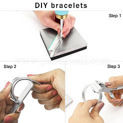 イオンプレーティング（ip）ステンレス鋼バングルブランク  ハート型の穴付き  ブラシ仕上げ効果  DIYカフブレスレット作りに  金属プレス＆彫刻  18KGP本金メッキ  16x0.6x0.19cm&nbsp;DIY-H134-04G