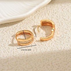 真鍮のオーバルフープピアス  クリアキュービックジルコニア  ゴールドカラー  15x16mm&nbsp;AU4169